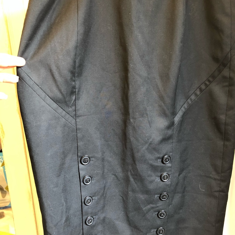 TED BAKER  black button knee length skirt
